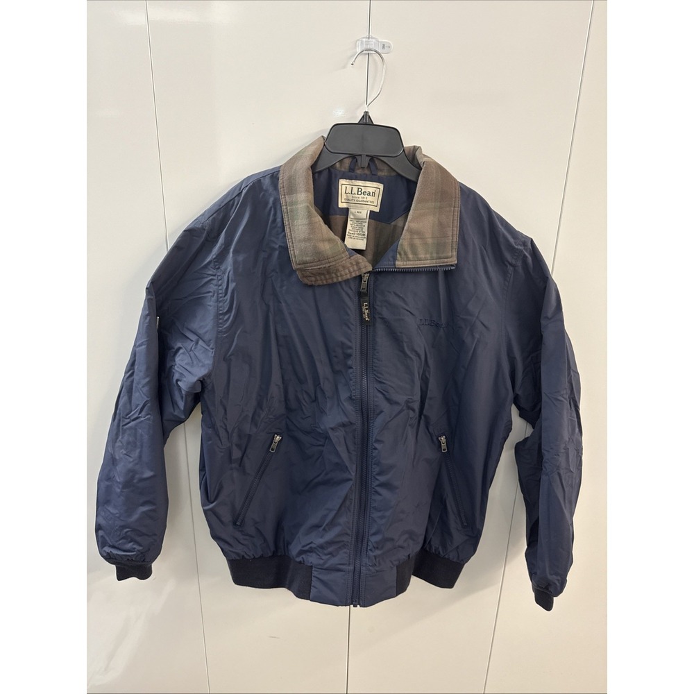 Vintage 90s LL bean Blue Men's Harrington jacket Size Large Nylon
